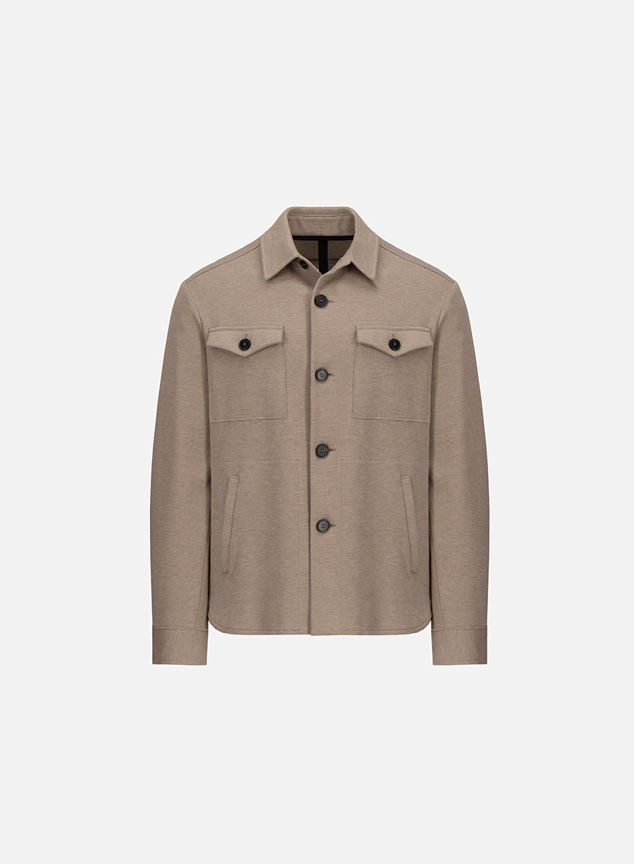 Shirt jacket cavalry twill carfted with a Loro Piana fabric