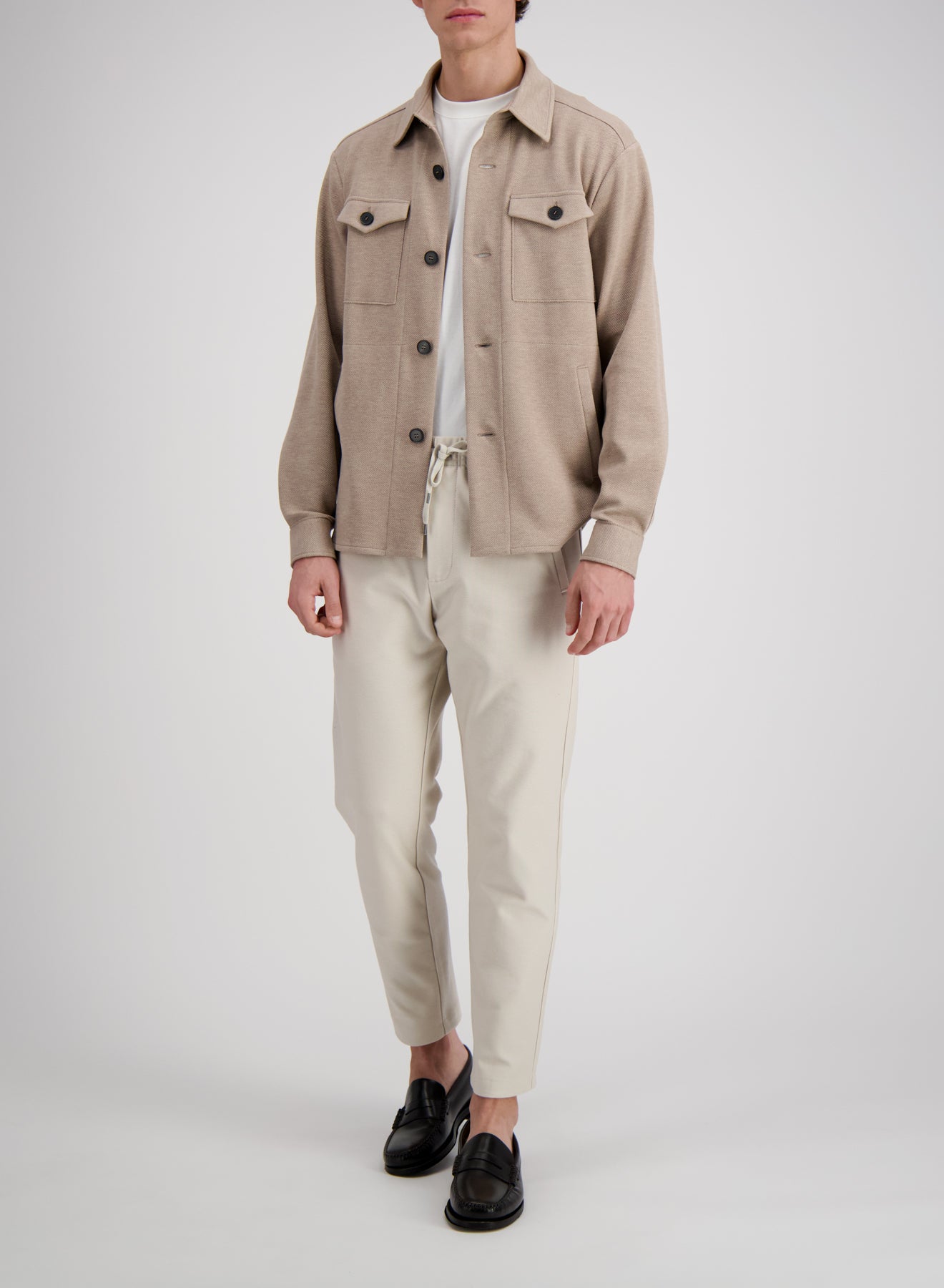 Shirt jacket cavalry twill carfted with Loro Piana fabric