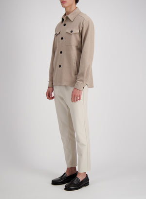 Shirt jacket cavalry twill carfted with a Loro Piana fabric