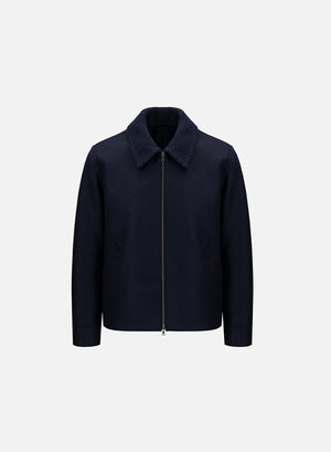 Golf jacket pressed wool and bouclé