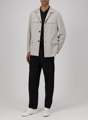 safari jacket cotton linen melange