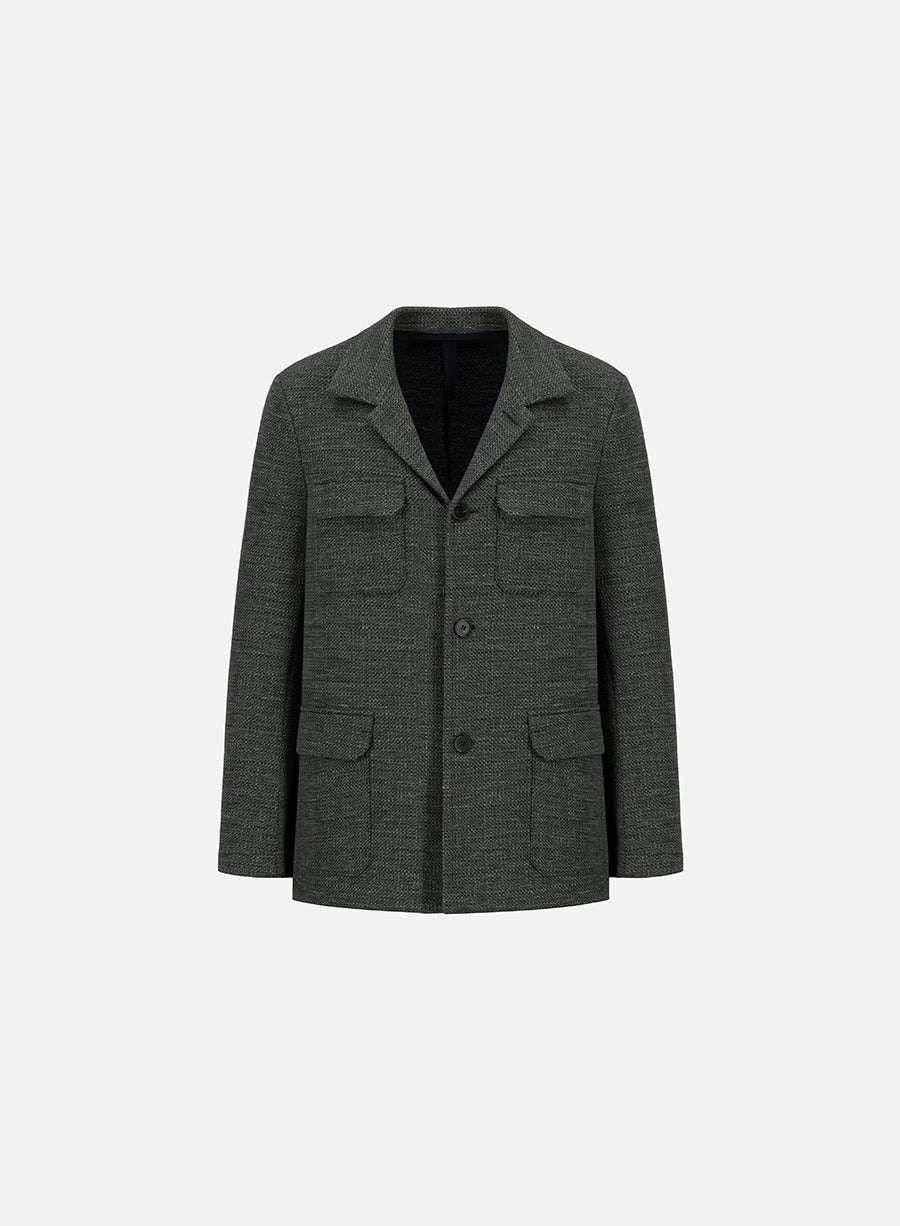 safari jacket hopsack crafted with Loro Piana fabric