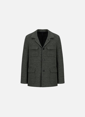 safari jacket hopsack crafted with Loro Piana fabric