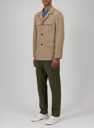 safari jacket herringbone crafted with Loro Piana fabric