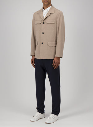 safari jacket diagonal crafted with Loro Piana fabric