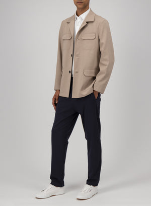 safari jacket diagonal crafted with Loro Piana fabric