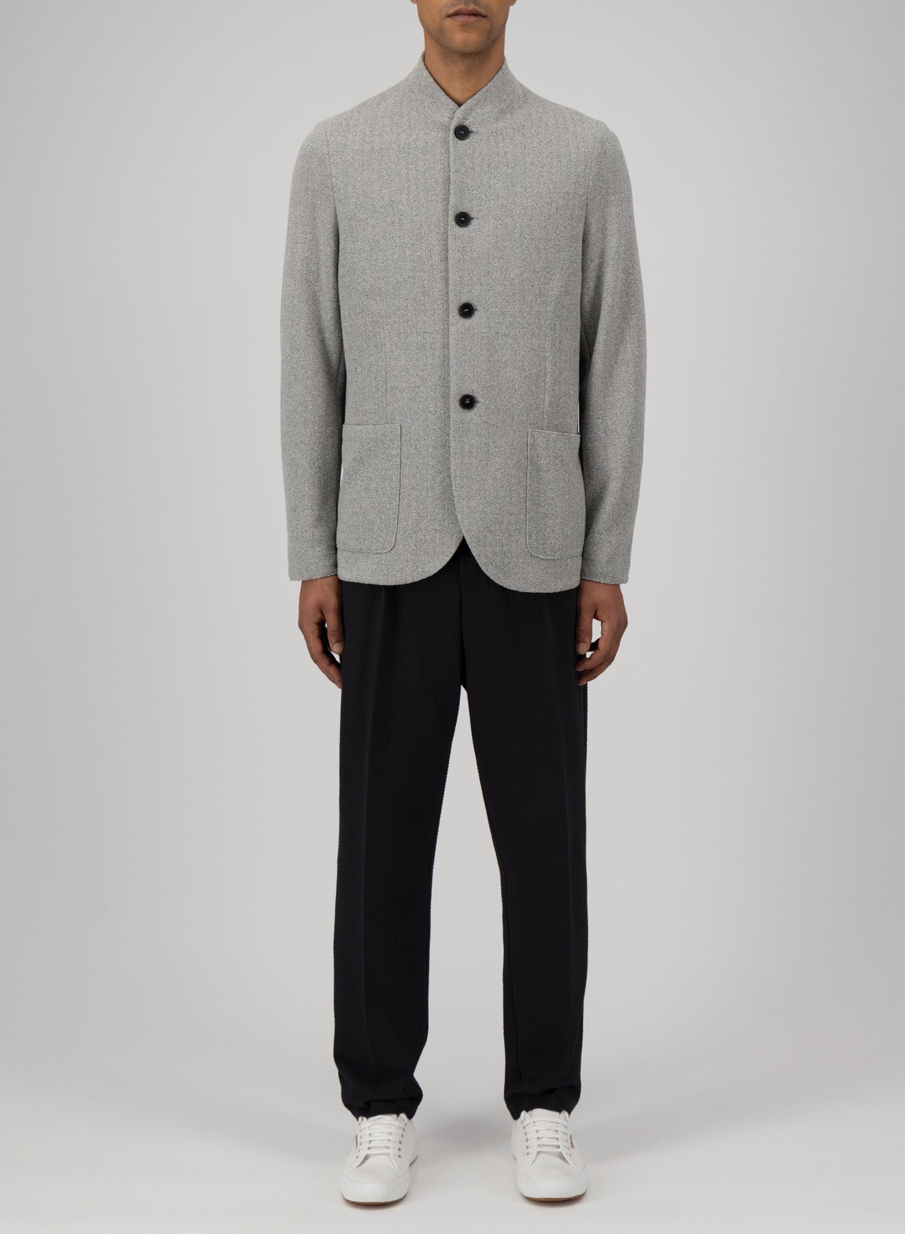 Nehru jacket bicolour frisé - Harris Wharf London .com