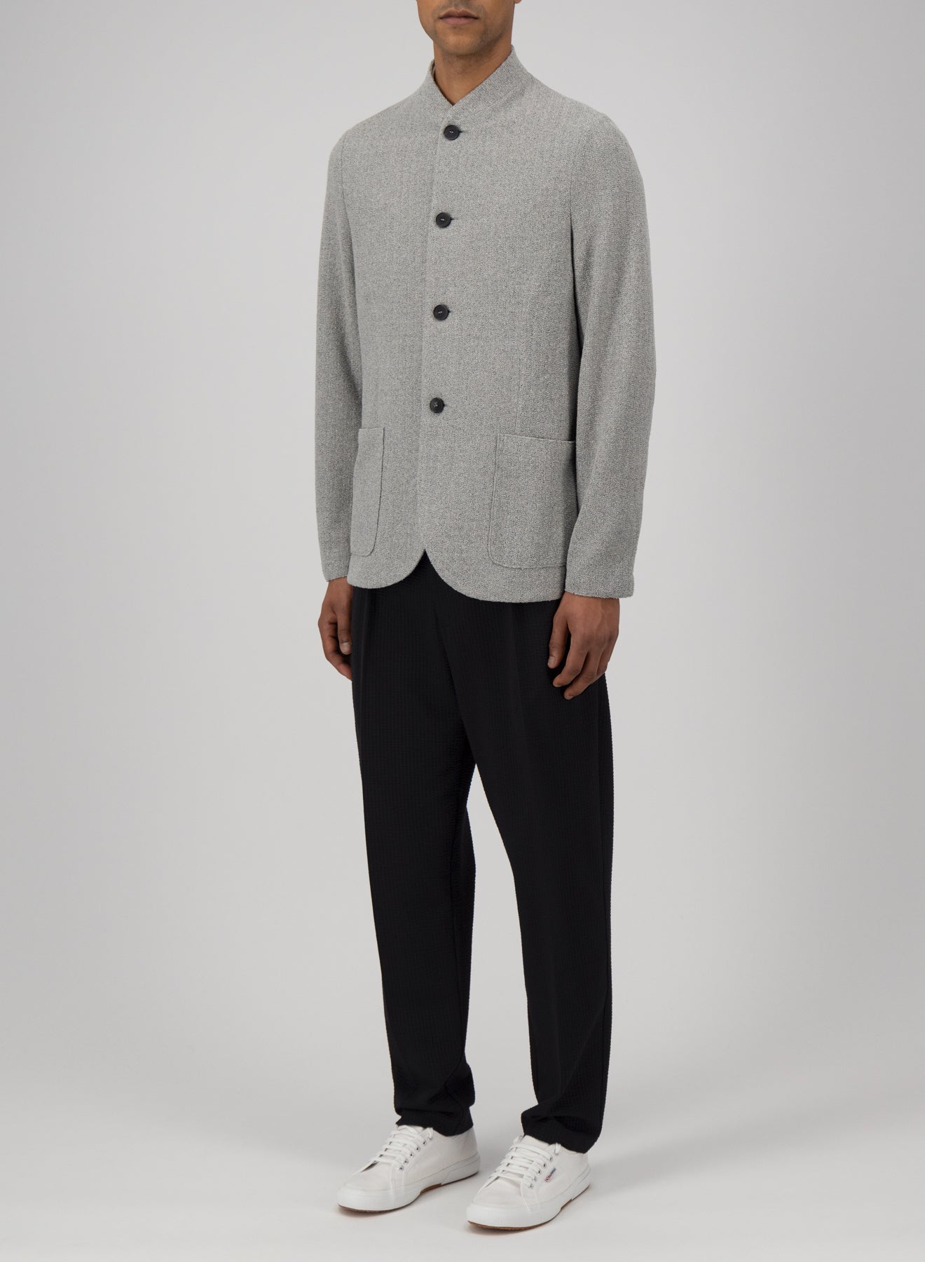 Nehru jacket bicolour frisé - Harris Wharf London .com