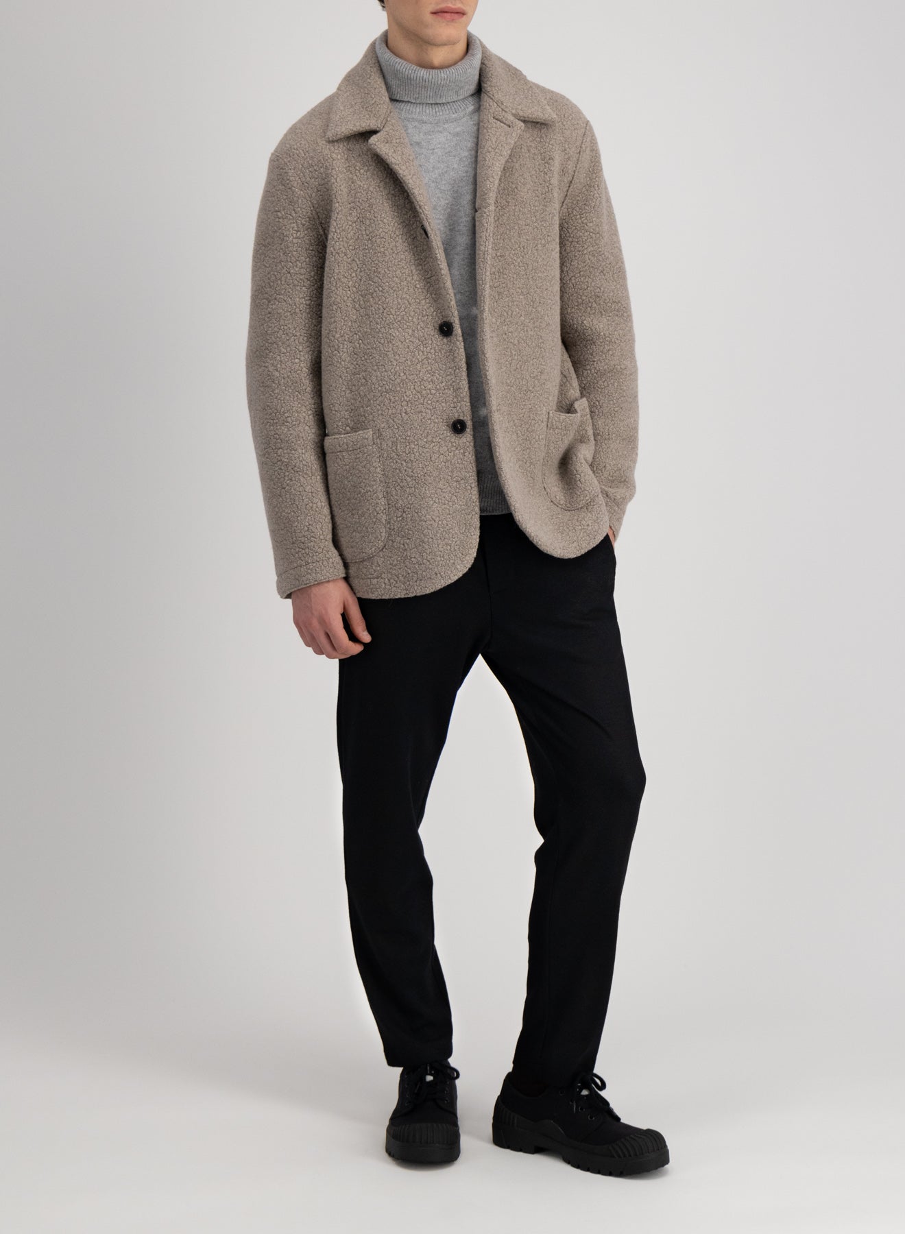 Dropped shoulder jacket bouclé