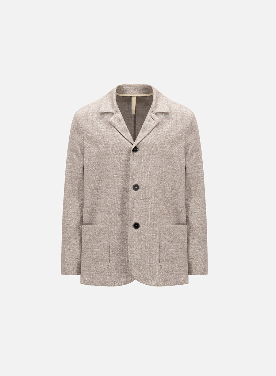 Dropped shoulder jacket linen blend