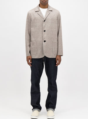 Dropped shoulder jacket linen blend