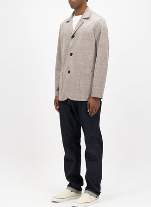 Dropped shoulder jacket linen blend