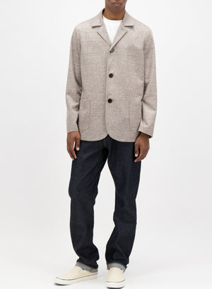 Dropped shoulder jacket linen blend