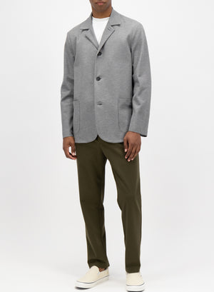 Dropped shoulder jacket honeycomb crafted with a Loro Piana fabric