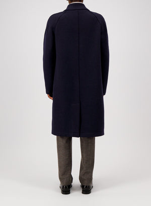 Fly front balmacaan boiled wool