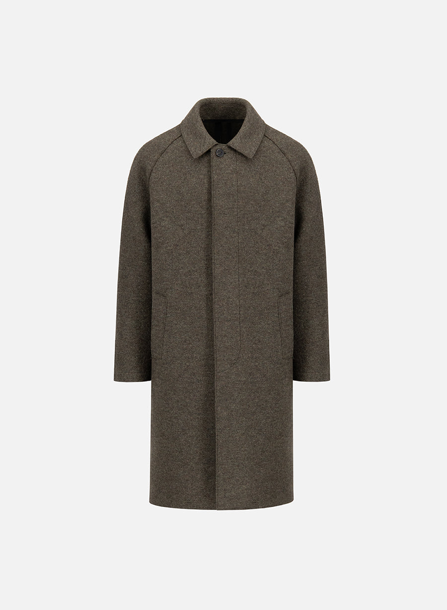 Fly front balmacaan boiled wool