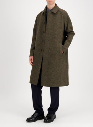 Fly front balmacaan boiled wool
