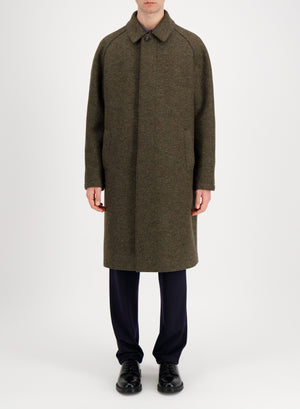 Fly front balmacaan boiled wool