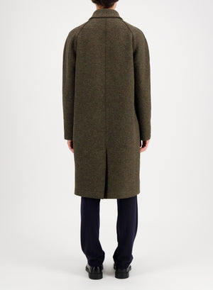 Fly front balmacaan boiled wool