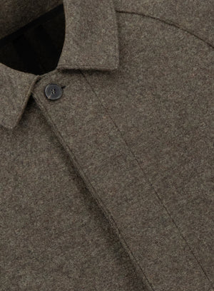 Fly front balmacaan boiled wool