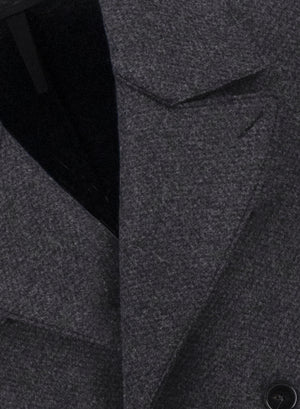 Long peacoat patterned in cashmere blend