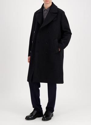 Long peacoat boiled wool