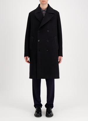Long peacoat boiled wool