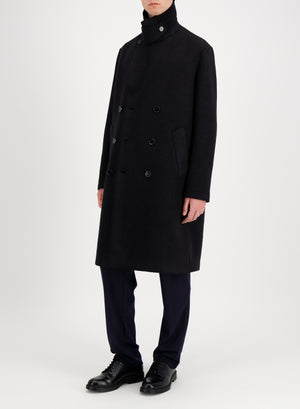 Long peacoat boiled wool