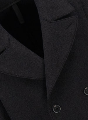 Long peacoat boiled wool