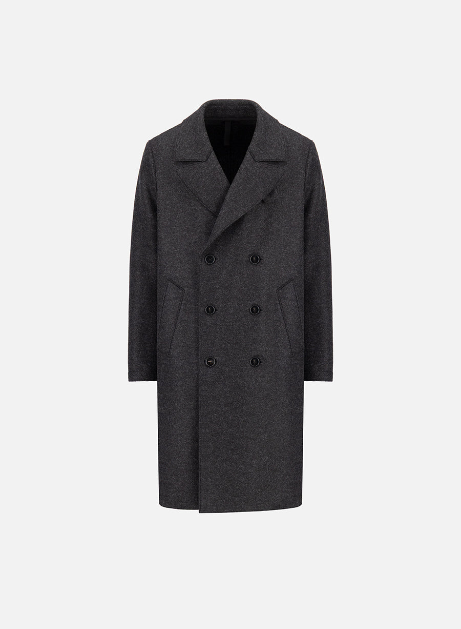 Long peacoat pressed wool