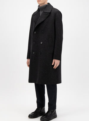 Long peacoat pressed wool