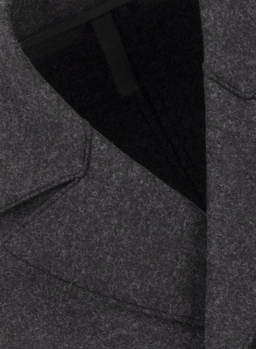 Long peacoat pressed wool