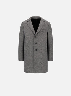 Boxy coat patterned cashmere blend