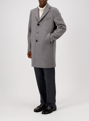Boxy coat patterned cashmere blend