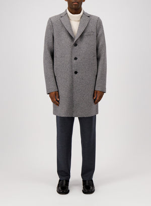 Boxy coat patterned cashmere blend