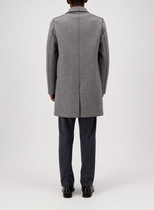 Boxy coat patterned cashmere blend