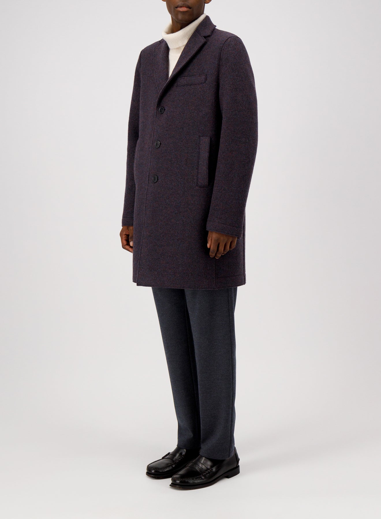 Boxy coat boiled wool