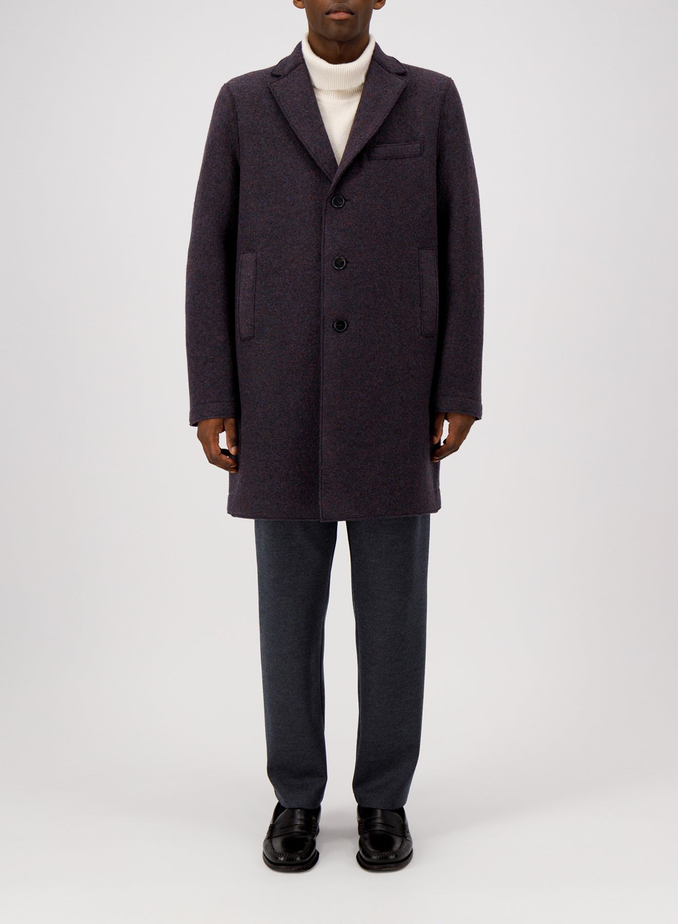 Boxy coat boiled wool