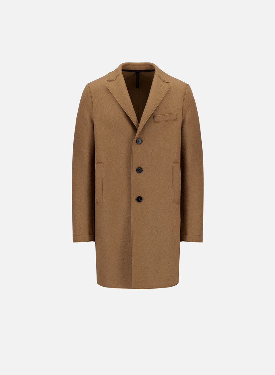 Boxy coat pressed wool