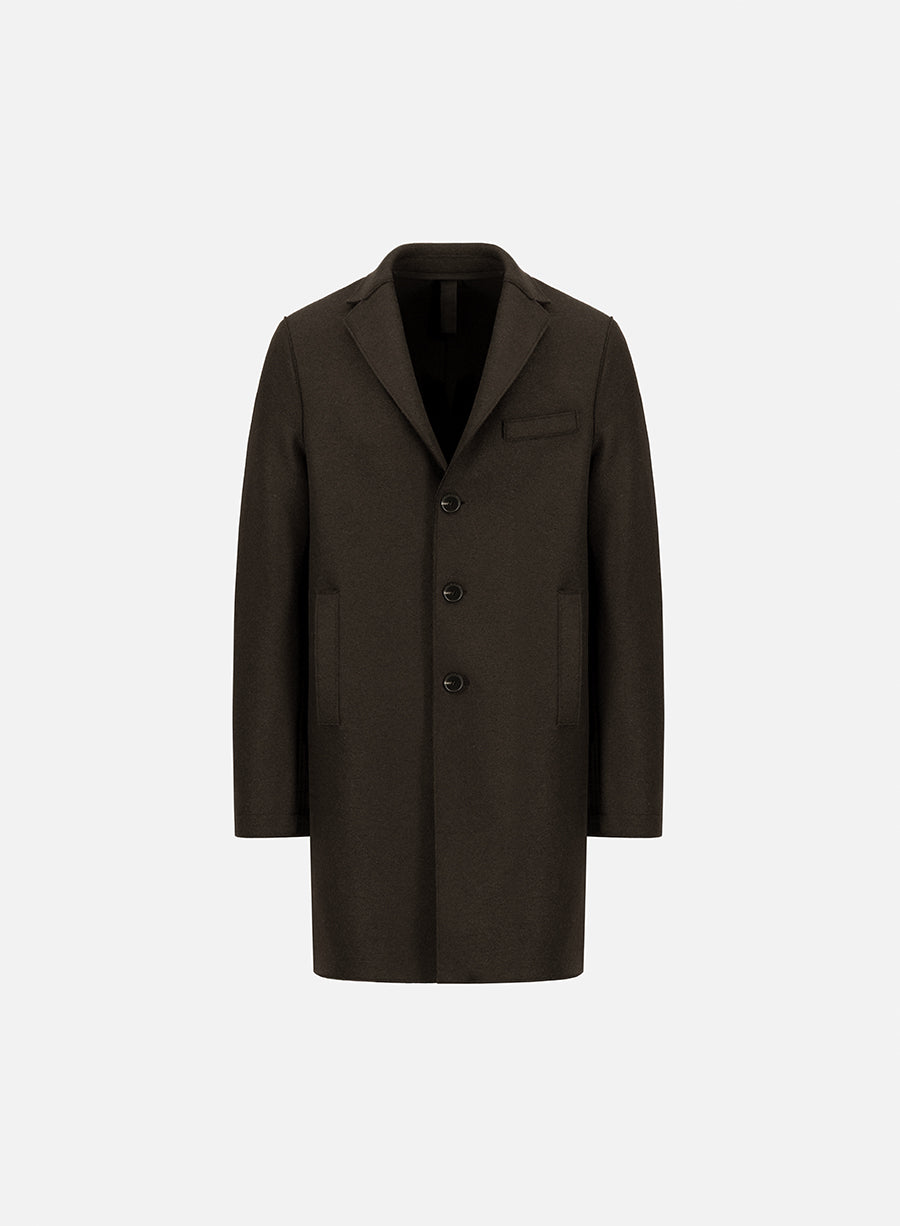 Boxy coat pressed wool
