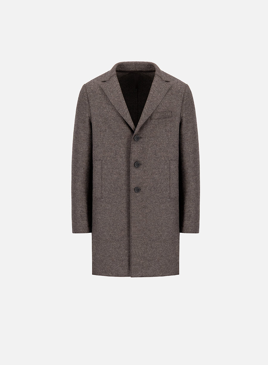 Boxy coat pressed wool