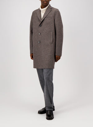 Boxy coat pressed wool