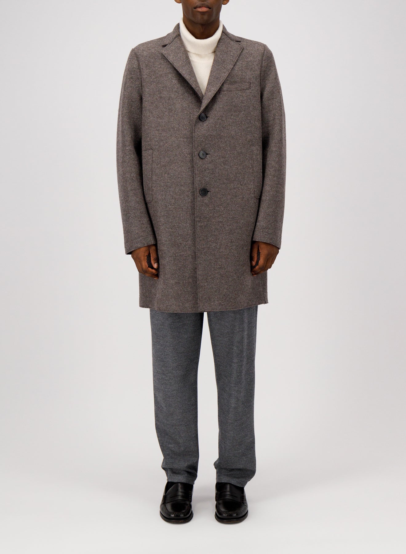 Boxy coat pressed wool