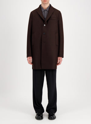 Boxy coat pressed wool