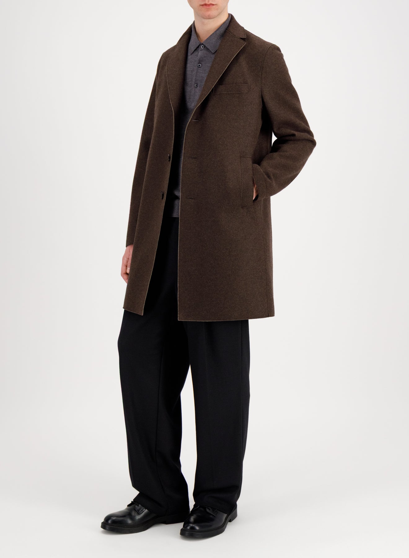 boxy coat double crafted with Loro Piana fabric