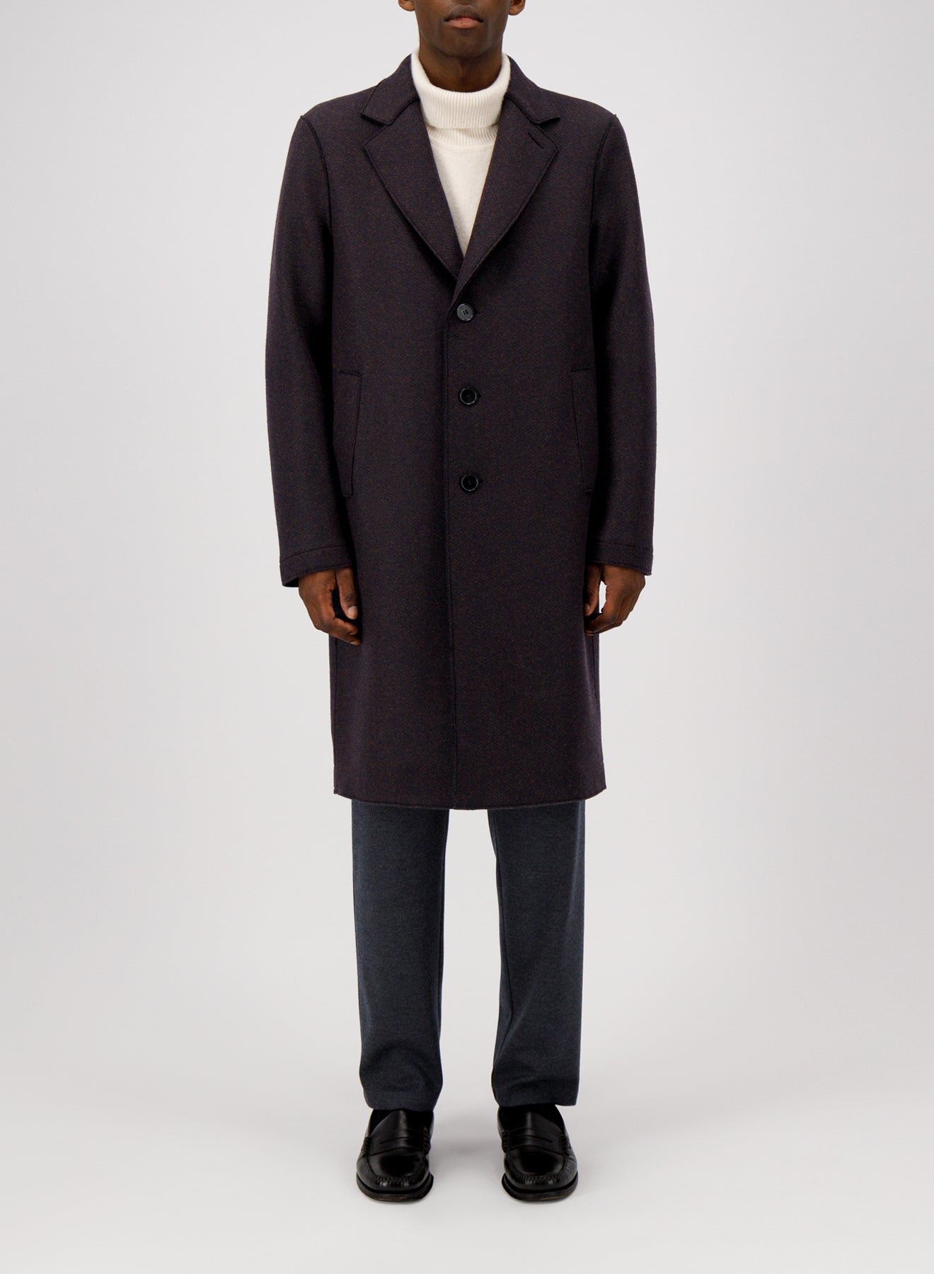 Overcoat patterned cashmere blend
