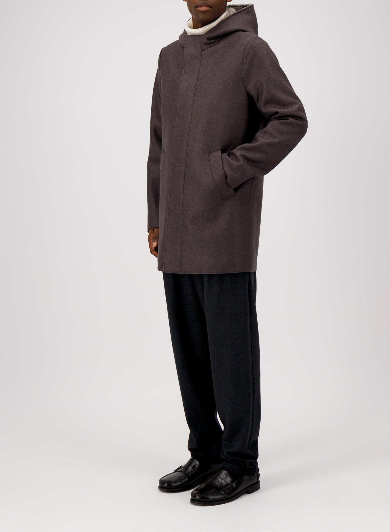 Parka pressed wool and bouclé