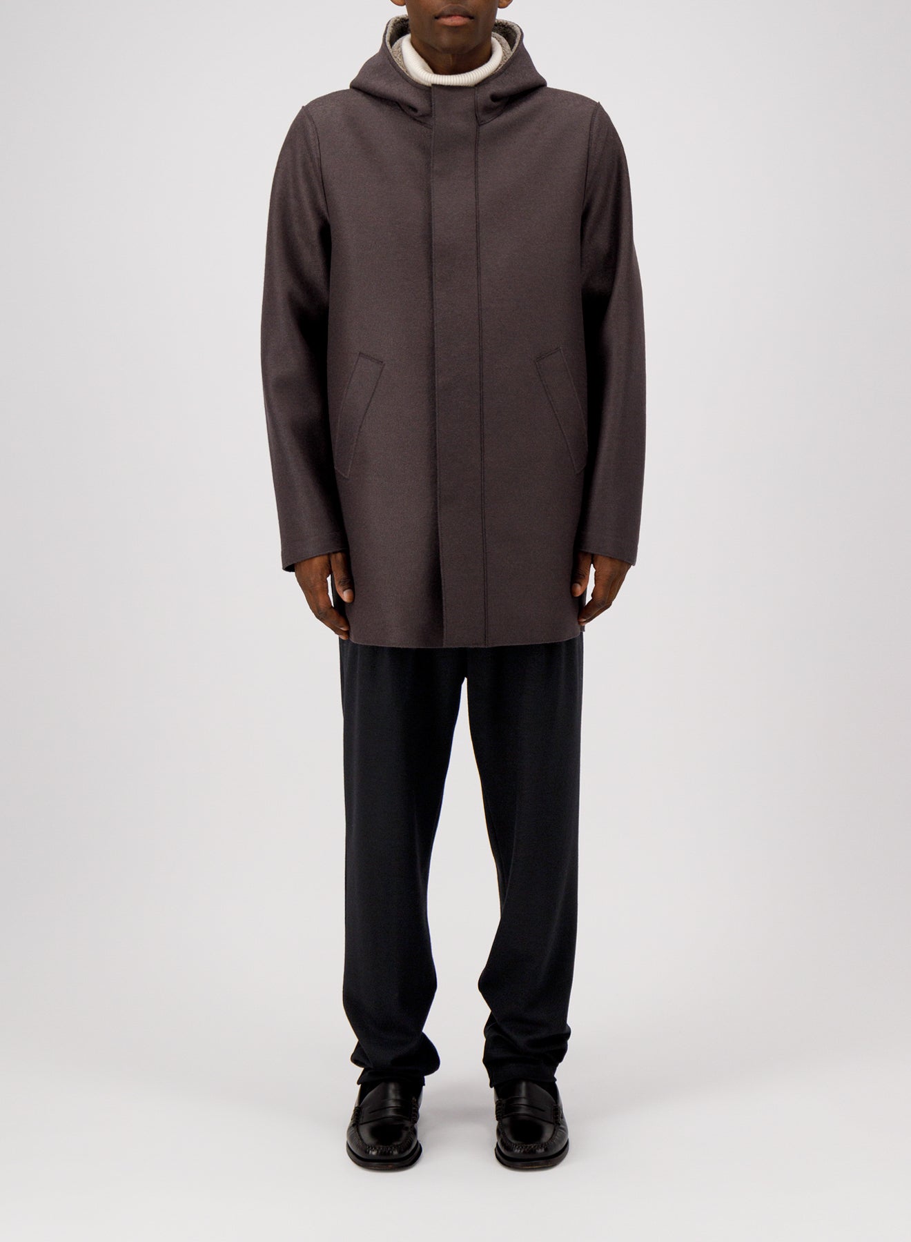 Parka pressed wool and bouclé