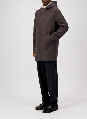 Parka in pressed wool and bouclé