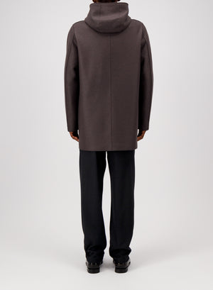 Parka in pressed wool and bouclé